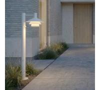 Bornes lumineuses LED Lucande Montaro, 100 cm, blanche, avec détecteur Montaro, blanc, Aluminium, Moderne