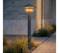 Bornes lumineuses LED Lucande Montaro, 110 cm, anthracite, avec capteur Montaro, noir, Aluminium, Moderne
