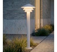 Bornes lumineuses LED Lucande Montaro, 110 cm, blanc, IP54 Montaro, blanc, Aluminium, Moderne
