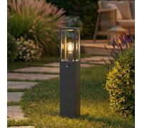 Bornes lumineuses Lindby Peldar, anthracite/transparent, 80 cm, capteur Peldar Lindby, dimmable, noir, Aluminium, Moderne