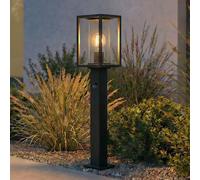 Bornes lumineuses Lucande Ferda, 60 cm, détecteur de mouvement, anthracite, IP44 Ferda, noir, Aluminium, Moderne