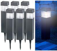 Bornes lumineuses solaires à LED avec capteur de luminosité - Carrées - x6 [Lunartec]