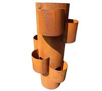 Bornhöft Spirale d'herbes aromatiques en forme d'escargot - 68 cm de hauteur - En métal - Décoration de jardin - Pyramide de fleurs (rouille)