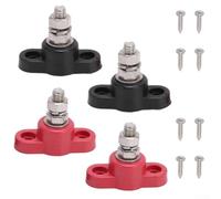 Bornier 12 V 24 V de distribution d'alimentation en laiton connecteur de fil de cuivre pour solaire RV Marine Bus Bar Sécurité Rouge Noir (M6-noir)