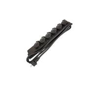 Bornier 6 voies extérieur avec volet couleur noir ip44 section 1,5 mm² pour 6x fiches schuko