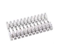 Bornier avec fiche de raccordement 4 mm² blanc 12 pôles 450 V 32 A - Connecteur électrique à vis séparable polyamide - Éclairage