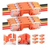 Bornier CTRICALVER 3 voies, borniers empilables, connecteurs rapides avec connecteurs mâles et femelles, 24 A, 450 V, 6 jeux