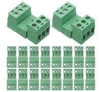 Bornier de Câblage Enfichable Vert Kfmg2edgrk 20 Pièces 5,08mm | Installation Facile, Distribution D’alimentation et Mise à Terre, Plastique, Laiton Nickelé, Kit
