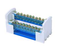 Bornier de distribution, borniers de bornier de boîte de distribution 500V 125A Rail Din monophasé à 2 niveaux avec cache-poussière transparent 211