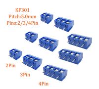 Bornier de fil à vis KF301 2P 3P 4P 5mm, pas KF301-2P KF301-3/4P, broche droite de 5.0mm, connecteur de câble PCB enfichable épissable 20 pièces