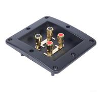 Bornier de haut-parleur à 4 voies avec noyau en cuivre pur plaqué or et boîtier ABS pour réparation de haut-parleurs et systèmes audio à domicile (C)
