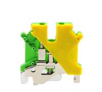 Bornier de mise à la terre à vis sur Rail DIN USLKG2.5/3/5/6/10/16/35 UK Morsettiera jaune vert connecteur de fil de terre en laiton(USLKG10 (2Pcs))