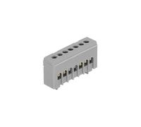 Bornier de phase isolé gris 7 bornes pour câble de 1,5 à 16mm² - rail DIN - MOREK