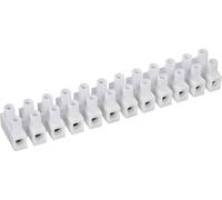 Bornier domino TRU COMPONENTS 523702 flexible: 0.75-2.5 mm² rigide: 0.75-2.5 mm² Nombre de pôles: 12 blanc 10 pc(s)