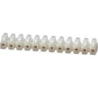Bornier domino TRU COMPONENTS 610828 flexible: 2.5-6 mm² rigide: 2.5-6 mm² Nombre de pôles: 12 blanc