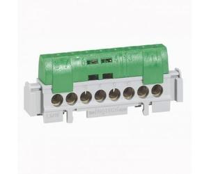 bornier isolé 1x6 à 25 mm² + 16x1.5 à 16 mm² - vert terre