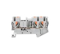 Bornier montage sur Rail Din PT 2.5-Twin 3 conducteurs, ressort enfichable, alimentation sans vis, conducteur de fil, connecteur de fil 10 pièces(GRAY)