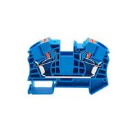 Bornier sur rail DIN enfichable PT-16, 16 mm², 1000V, 90A, 5 pièces | Conception de passage sans vis for le câblage de rail haute capacité(PT16 BLUE)