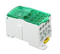 Bornier, UKK-400A 690V Boîte De Jonction, Bornier Rail Din, Boîte De Distribution De Terminal C45 Unipolaire Type Rail, pour Armoires De Distributio armoires Haute Tension (Vert)