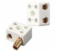Borniers en céramique, lot de 10, résistants aux hautes températures jusqu'à 800 °C, bornes raccordement cuivre épais à 100 A Barrette de connexion(6 in 6 out 15A)