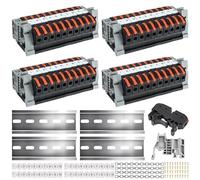 Borniers Pour Rail Din 40 Pièces, Kit De Borniers Pour Rail Din Avec Bandes De Marquage Numériques, Blocs De Connexion électriques à Base Fixe à Vis De Rail 0,08-4 Mm² Pour Câbles Fixes