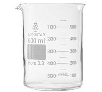 Borostar Bécher de forme basse avec graduation et bec verseur 600 ml (Boro 3.3)