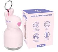Mini Bestie Bouteille d'eau isotherme en acier inoxydable pour tous les âges - Anti-fuite - 200 ml - Sans BPA - Avec sangle et clip - Pour voyage, travail et cadeau