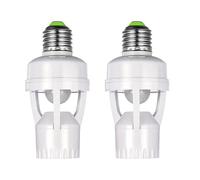 Bortivier Adaptateur de Support de Lampe E27 2 Pièces avec Détecteur de Mouvement PIR AC100-240V Détecteur de Présence Humaine