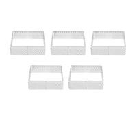 Bortivier Anneau à Perforé Moules à Tartelettes en Acier Inoxydable Forme CarréE Moule à Gâteau Cercle Pâtisserie FrançAise Outil de Cuisson, Paquet de 5