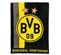 Borussia Dortmund,Couverture polaire à rayures, noir-jaune