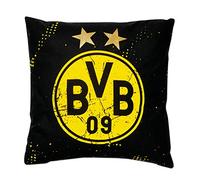 Borussia Dortmund, Oreiller avec des étoiles, noir-jaune, 40x40