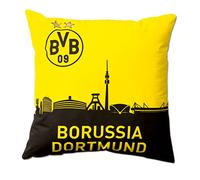 Borussia Dortmund,Oreiller avec ligne d'horizon, noir-jaune, 40x40