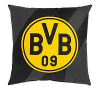 Borussia Dortmund Unisexe - Coussin BVB pour Adulte - Gris/Noir - 40 x 40 cm - 40 x 40 cm