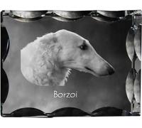 Borzoï - cristal avec photo du chien, statuette en verre avec photo, cadre unique avec photo de la marque Art-Dog