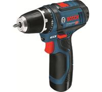 Perceuse-visseuse 12V GSR 12V-15 + 2 batteries 2Ah + chargeur + coffret L-BOXX - BOSCH - 0601868109