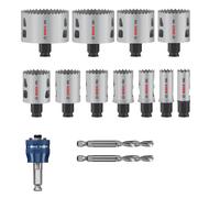 Bosch 061599767A PRO Jeu De 14 Forets Trépans Powerchange - Bois Et Métal - 20, 22, 25, 32, 35, 40, 44, 51, 60, 68, 76 Mm