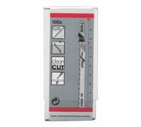 Bosch 100x Lames de scie sauteuse T 101 B Clean for Wood (pour Bois résineux, Contreplaqué, Longueur 100 mm, Professional Accessoire Scie sauteuse)