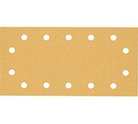 Bosch 10x Feuilles abrasives EXPERT C470 à 14 trous | pour Peinture sur bois, Bois dur, Ø 115x230 mm Grain 80, Professional Accessoire Ponceuse vibrante