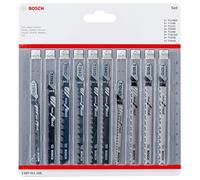 Bosch 10x Kit Lames de Scie Sauteuse Wood (pour Bois Rèsineux, Contreplaqué, Panneau Aggloméré, Professional Accessoires pour Scies Sauteuses)