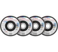 Bosch 15x Coffret de plateaux à lamelles X451 | pour Acier, Aluminium, Grain 40, 60, 80, 120, Professional Accessoire Grande meuleuse angulaire