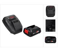 Bosch Kit de démarrage pour tous les outils Home & Garden du système 18 V POWER FOR ALL : 1x Batterie PBA 2,5 Ah + Chargeur AL 1830 (1600A00K1P)