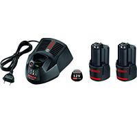 Bosch 1600A00X7E Batterie Rechargeable Li-Ion GBA 12V 2× 3.0 Ah + GAL 1230 CV - Batteries rechargeables (3000 mAh, Lithium-Ion (Li-Ion), 12 V, Noir, 2 Pièce(S))