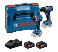 Bosch 18 V Batterie Visseuse (GSR 18V-65) & Tournevis À Percussion (GDR 18V-215) Ensemble Combiné (2x Batterie 5,0 Ah + Chargeur)