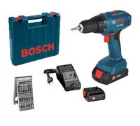 Bosch 18v 54/21nm 2x2.0ah li-ion perceuse/visseuse mallette + accessoires gsr 180-li