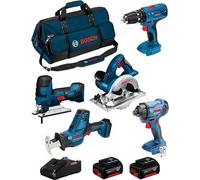 BOSCH 18V Kit BK501BAG (GSA 18 V-LI C + GST 18 V-LI S + GKS 18 V-LI + GSB 18V-21 + GDR 18V-160 + 2 x 4.0 Ah + GAL18V-40 +Tasche)