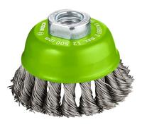 Bosch Brosse boisseau 75 mm à fils torsadés inox 0,5 mm M14 – 2608622060