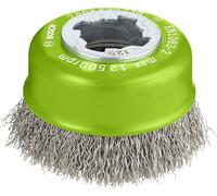 Bosch 1x Brosse boisseau PRO Stainless Steel Longlife, fils ondulés pour petite meuleuse angulaire et X-Lock (pour Acier, Ø 75 mm, Professional Accessoire Petite meuleuse angulaire)