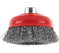 Bosch 1x Brosse boisseau PRO Steel Longlife, fils ondulés pour grande meuleuse angulaire et filetage M14 (pour Acier, Ø 100 mm, Professional Accessoire Grande meuleuse angulaire)