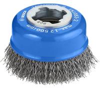 Bosch 1x Brosse boisseau PRO Steel Longlife, fils ondulés pour petite meuleuse angulaire et X-Lock (pour Acier, Ø 75 mm, Professional Accessoire Petite meuleuse angulaire)