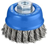 Bosch 1x Brosse boisseau PRO Steel Longlife, fils torsadés pour petite meuleuse angulaire et filetage M10 (Ø 75 mm, Professional Accessoire Petite meuleuse angulaire)